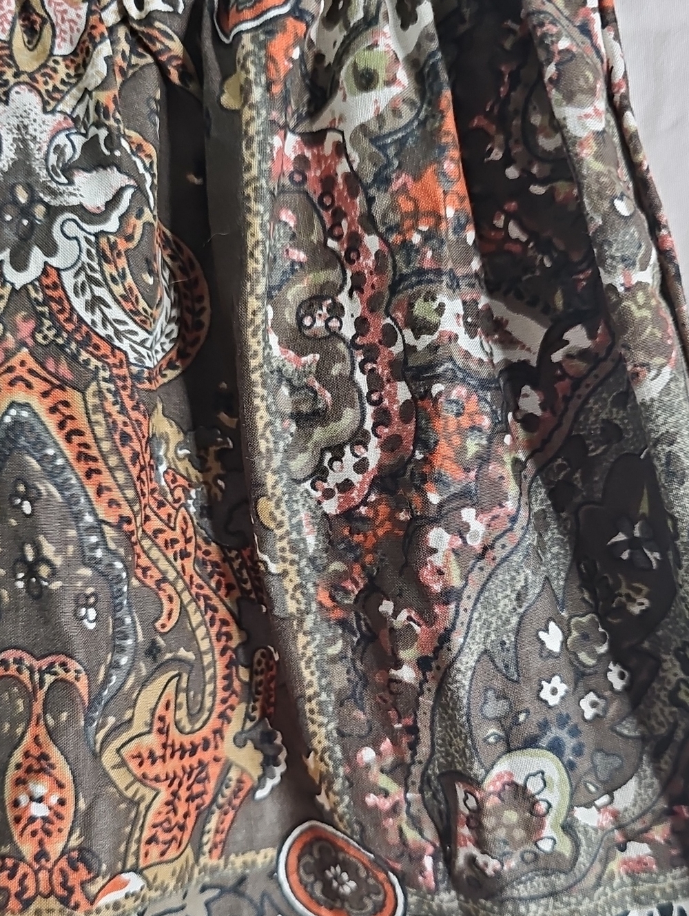 Floral Patchwork Brown Sundress with Spaghetti Straps - Picture 3 of 8